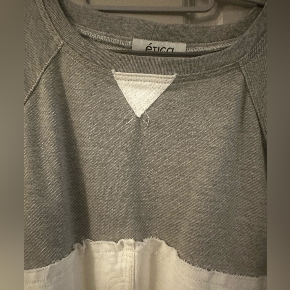 ETICA Gray and White Women's Denim Sweatshirt - Picture 2 of 3